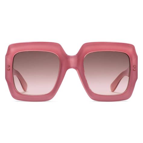 gucci light pink glasses|Gucci pink sunglasses square.